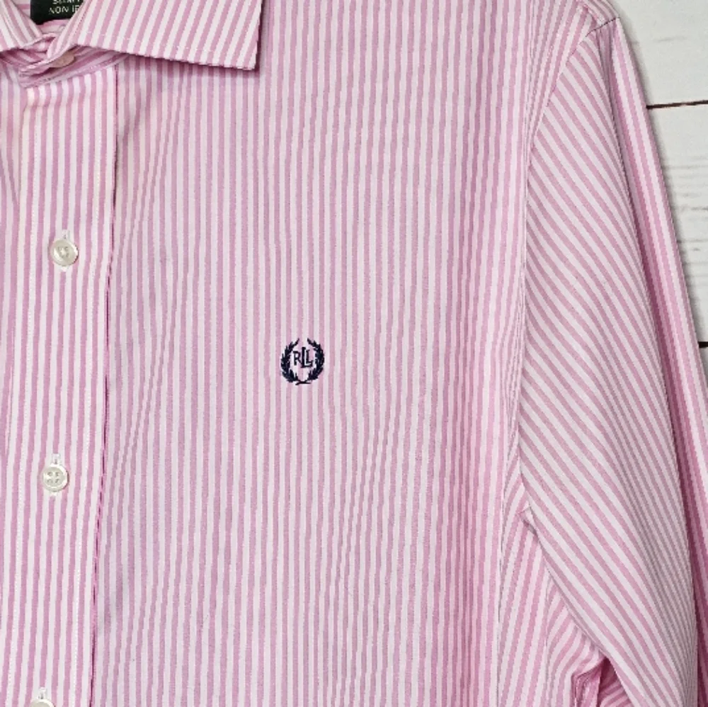 Lauren Ralph Lauren Slim Fit Pink Striped Dress Shirt - Picture 4 of 13